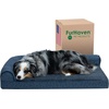 image:imageFurhaven Cooling Gel Dog Bed for Large Dogs w Removable Bolsters amp Washable Cover For Dogs Up to 95 lbs  Pinsonic Quilted Paw L Shaped Chaise  Titanium JumboXLPlush  Almond Print Blue Almonds
