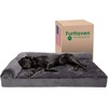 image:imageFurhaven Cooling Gel Dog Bed for Large Dogs w Removable Bolsters amp Washable Cover For Dogs Up to 95 lbs  Pinsonic Quilted Paw L Shaped Chaise  Titanium JumboXLPlush  Velvet Platinum Gray
