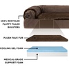 image:imageFurhaven Cooling Gel Dog Bed for Large Dogs w Removable Bolsters amp Washable Cover For Dogs Up to 95 lbs  Pinsonic Quilted Paw L Shaped Chaise  Titanium JumboXLPlush  Velvet Sable Brown