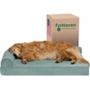 image:imageFurhaven Cooling Gel Dog Bed for Large Dogs w Removable Bolsters amp Washable Cover For Dogs Up to 95 lbs  Pinsonic Quilted Paw L Shaped Chaise  Titanium JumboXLQuilted Paw Iceberg Green