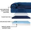 image:imageFurhaven Cooling Gel Dog Bed for Large Dogs w Removable Bolsters amp Washable Cover For Dogs Up to 95 lbs  Pinsonic Quilted Paw L Shaped Chaise  Titanium JumboXLPlush  Velvet Deep Sapphire