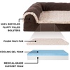 image:imageFurhaven Cooling Gel Dog Bed for Large Dogs w Removable Bolsters amp Washable Cover For Dogs Up to 95 lbs  Pinsonic Quilted Paw L Shaped Chaise  Titanium JumboXLTwoTone Faux Fur  Suede Espresso