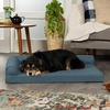 image:imageFurhaven Cooling Gel Dog Bed for Large Dogs w Removable Bolsters amp Washable Cover For Dogs Up to 95 lbs  Pinsonic Quilted Paw L Shaped Chaise  Titanium JumboXLQuilted Paw Bluestone
