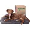 image:imageFurhaven Cooling Gel Dog Bed for Large Dogs w Removable Bolsters amp Washable Cover For Dogs Up to 95 lbs  Pinsonic Quilted Paw L Shaped Chaise  Titanium JumboXLPlush  Velvet Platinum Gray