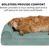 image:imageFurhaven Cooling Gel Dog Bed for Large Dogs w Removable Bolsters amp Washable Cover For Dogs Up to 95 lbs  Pinsonic Quilted Paw L Shaped Chaise  Titanium JumboXLQuilted Paw Iceberg Green