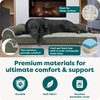 image:imageFurhaven Cooling Gel Dog Bed for Large Dogs w Removable Bolsters amp Washable Cover For Dogs Up to 95 lbs  Pinsonic Quilted Paw L Shaped Chaise  Titanium JumboXLTwoTone Faux Fur  Suede Dark Sage