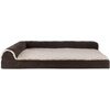 image:imageFurhaven Cooling Gel Dog Bed for Large Dogs w Removable Bolsters amp Washable Cover For Dogs Up to 95 lbs  Pinsonic Quilted Paw L Shaped Chaise  Titanium JumboXLTwoTone Faux Fur  Suede Espresso
