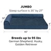 image:imageFurhaven Cooling Gel Dog Bed for Large Dogs w Removable Bolsters amp Washable Cover For Dogs Up to 95 lbs  Pinsonic Quilted Paw L Shaped Chaise  Titanium JumboXLPlush  Almond Print Blue Almonds