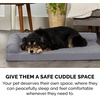 image:imageFurhaven Cooling Gel Dog Bed for Large Dogs w Removable Bolsters amp Washable Cover For Dogs Up to 95 lbs  Pinsonic Quilted Paw L Shaped Chaise  Titanium JumboXLQuilted Paw Titanium