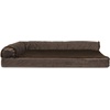 image:imageFurhaven Cooling Gel Dog Bed for Large Dogs w Removable Bolsters amp Washable Cover For Dogs Up to 95 lbs  Pinsonic Quilted Paw L Shaped Chaise  Titanium JumboXLPlush  Velvet Sable Brown