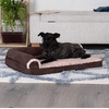 image:imageFurhaven Cooling Gel Dog Bed for Large Dogs w Removable Bolsters amp Washable Cover For Dogs Up to 95 lbs  Pinsonic Quilted Paw L Shaped Chaise  Titanium JumboXLTwoTone Faux Fur  Suede Espresso