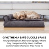 image:imageFurhaven Cooling Gel Dog Bed for Large Dogs w Removable Bolsters amp Washable Cover For Dogs Up to 95 lbs  Pinsonic Quilted Paw L Shaped Chaise  Titanium JumboXLPlush  Velvet Platinum Gray