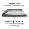 image:imageFurhaven Cooling Gel Dog Bed for Large Dogs w Removable Bolsters amp Washable Cover For Dogs Up to 95 lbs  Pinsonic Quilted Paw L Shaped Chaise  Titanium JumboXLTwoTone Faux Fur  Suede Stone Gray