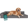image:imageFurhaven Cooling Gel Dog Bed for Large Dogs w Removable Bolsters amp Washable Cover For Dogs Up to 95 lbs  Pinsonic Quilted Paw L Shaped Chaise  Titanium JumboXLPlush  Velvet Platinum Gray
