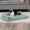 image:imageFurhaven Cooling Gel Dog Bed for Large Dogs w Removable Bolsters amp Washable Cover For Dogs Up to 95 lbs  Pinsonic Quilted Paw L Shaped Chaise  Titanium JumboXLQuilted Paw Iceberg Green