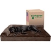 image:imageFurhaven Cooling Gel Dog Bed for Large Dogs w Removable Bolsters amp Washable Cover For Dogs Up to 95 lbs  Pinsonic Quilted Paw L Shaped Chaise  Titanium JumboXLPlush  Velvet Sable Brown