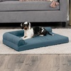 image:imageFurhaven Cooling Gel Dog Bed for Large Dogs w Removable Bolsters amp Washable Cover For Dogs Up to 95 lbs  Pinsonic Quilted Paw L Shaped Chaise  Titanium JumboXLQuilted Paw Bluestone