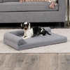 image:imageFurhaven Cooling Gel Dog Bed for Large Dogs w Removable Bolsters amp Washable Cover For Dogs Up to 95 lbs  Pinsonic Quilted Paw L Shaped Chaise  Titanium JumboXLQuilted Paw Titanium
