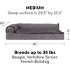 image:imageFurhaven Cooling Gel Dog Bed for Large Dogs w Removable Bolsters amp Washable Cover For Dogs Up to 95 lbs  Pinsonic Quilted Paw L Shaped Chaise  Titanium JumboXLPlush  Velvet Platinum Gray