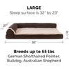 image:imageFurhaven Cooling Gel Dog Bed for Large Dogs w Removable Bolsters amp Washable Cover For Dogs Up to 95 lbs  Pinsonic Quilted Paw L Shaped Chaise  Titanium JumboXLTwoTone Faux Fur  Suede Espresso