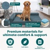image:imageFurhaven Cooling Gel Dog Bed for Large Dogs w Removable Bolsters amp Washable Cover For Dogs Up to 95 lbs  Pinsonic Quilted Paw L Shaped Chaise  Titanium JumboXLQuilted Paw Titanium