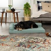 image:imageFurhaven Cooling Gel Dog Bed for Large Dogs w Removable Bolsters amp Washable Cover For Dogs Up to 95 lbs  Pinsonic Quilted Paw L Shaped Chaise  Titanium JumboXLQuilted Paw Iceberg Green