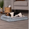 image:imageFurhaven Cooling Gel Dog Bed for Large Dogs w Removable Bolsters amp Washable Cover For Dogs Up to 95 lbs  Pinsonic Quilted Paw L Shaped Chaise  Titanium JumboXLPlush  Almond Print Gray Almonds