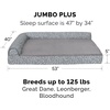 image:imageFurhaven Cooling Gel Dog Bed for Large Dogs w Removable Bolsters amp Washable Cover For Dogs Up to 95 lbs  Pinsonic Quilted Paw L Shaped Chaise  Titanium JumboXLPlush  Almond Print Gray Almonds
