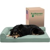 image:imageFurhaven Cooling Gel Dog Bed for Large Dogs w Removable Bolsters amp Washable Cover For Dogs Up to 95 lbs  Pinsonic Quilted Paw L Shaped Chaise  Titanium JumboXLQuilted Paw Iceberg Green