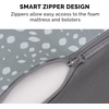 image:imageFurhaven Cooling Gel Dog Bed for Large Dogs w Removable Bolsters amp Washable Cover For Dogs Up to 95 lbs  Pinsonic Quilted Paw L Shaped Chaise  Titanium JumboXLPlush  Almond Print Gray Almonds