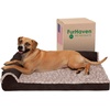 image:imageFurhaven Cooling Gel Dog Bed for Large Dogs w Removable Bolsters amp Washable Cover For Dogs Up to 95 lbs  Pinsonic Quilted Paw L Shaped Chaise  Titanium JumboXLTwoTone Faux Fur  Suede Espresso