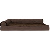 image:imageFurhaven Cooling Gel Dog Bed for Large Dogs w Removable Bolsters amp Washable Cover For Dogs Up to 95 lbs  Pinsonic Quilted Paw L Shaped Chaise  Titanium JumboXLPlush  Velvet Sable Brown