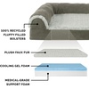 image:imageFurhaven Cooling Gel Dog Bed for Large Dogs w Removable Bolsters amp Washable Cover For Dogs Up to 95 lbs  Pinsonic Quilted Paw L Shaped Chaise  Titanium JumboXLTwoTone Faux Fur  Suede Dark Sage