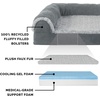 image:imageFurhaven Cooling Gel Dog Bed for Large Dogs w Removable Bolsters amp Washable Cover For Dogs Up to 95 lbs  Pinsonic Quilted Paw L Shaped Chaise  Titanium JumboXLTwoTone Faux Fur  Suede Stone Gray