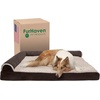 image:imageFurhaven Cooling Gel Dog Bed for Large Dogs w Removable Bolsters amp Washable Cover For Dogs Up to 95 lbs  Pinsonic Quilted Paw L Shaped Chaise  Titanium JumboXLTwoTone Faux Fur  Suede Espresso