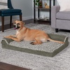 image:imageFurhaven Cooling Gel Dog Bed for Large Dogs w Removable Bolsters amp Washable Cover For Dogs Up to 95 lbs  Pinsonic Quilted Paw L Shaped Chaise  Titanium JumboXLTwoTone Faux Fur  Suede Dark Sage