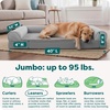 image:imageFurhaven Cooling Gel Dog Bed for Large Dogs w Removable Bolsters amp Washable Cover For Dogs Up to 95 lbs  Pinsonic Quilted Paw L Shaped Chaise  Titanium JumboXLTwoTone Faux Fur  Suede Stone Gray
