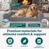 image:imageFurhaven Cooling Gel Dog Bed for Large Dogs w Removable Bolsters amp Washable Cover For Dogs Up to 95 lbs  Pinsonic Quilted Paw L Shaped Chaise  Titanium JumboXLTwoTone Faux Fur  Suede Stone Gray