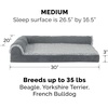 image:imageFurhaven Cooling Gel Dog Bed for Large Dogs w Removable Bolsters amp Washable Cover For Dogs Up to 95 lbs  Pinsonic Quilted Paw L Shaped Chaise  Titanium JumboXLTwoTone Faux Fur  Suede Stone Gray