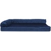 image:imageFurhaven Cooling Gel Dog Bed for Large Dogs w Removable Bolsters amp Washable Cover For Dogs Up to 95 lbs  Pinsonic Quilted Paw L Shaped Chaise  Titanium JumboXLPlush  Velvet Deep Sapphire