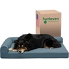 image:imageFurhaven Cooling Gel Dog Bed for Large Dogs w Removable Bolsters amp Washable Cover For Dogs Up to 95 lbs  Pinsonic Quilted Paw L Shaped Chaise  Titanium JumboXLQuilted Paw Bluestone
