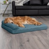 image:imageFurhaven Cooling Gel Dog Bed for Large Dogs w Removable Bolsters amp Washable Cover For Dogs Up to 95 lbs  Pinsonic Quilted Paw L Shaped Chaise  Titanium JumboXLQuilted Paw Bluestone