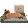 image:imageFurhaven Cooling Gel Dog Bed for Large Dogs w Removable Bolsters amp Washable Cover For Dogs Up to 95 lbs  Pinsonic Quilted Paw L Shaped Chaise  Titanium JumboXLTwoTone Faux Fur  Suede Dark Sage