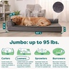 image:imageFurhaven Cooling Gel Dog Bed for Large Dogs w Removable Bolsters amp Washable Cover For Dogs Up to 95 lbs  Pinsonic Quilted Paw L Shaped Chaise  Titanium JumboXLPlush  Velvet Platinum Gray
