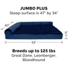 image:imageFurhaven Cooling Gel Dog Bed for Large Dogs w Removable Bolsters amp Washable Cover For Dogs Up to 95 lbs  Pinsonic Quilted Paw L Shaped Chaise  Titanium JumboXLPlush  Velvet Deep Sapphire