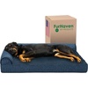 image:imageFurhaven Cooling Gel Dog Bed for Large Dogs w Removable Bolsters amp Washable Cover For Dogs Up to 95 lbs  Pinsonic Quilted Paw L Shaped Chaise  Titanium JumboXLPlush  Almond Print Blue Almonds