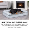 image:imageFurhaven Cooling Gel Dog Bed for Large Dogs w Removable Bolsters amp Washable Cover For Dogs Up to 95 lbs  Plush amp Diamond Print Nest Top Sofa  Aqua JumboXLNest Top  Plush  Diamond Print Gray