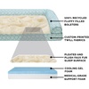 image:imageFurhaven Cooling Gel Dog Bed for Large Dogs w Removable Bolsters amp Washable Cover For Dogs Up to 95 lbs  Plush amp Diamond Print Nest Top Sofa  Aqua JumboXLNest Top  Plush  Diamond Print Aqua