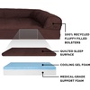 image:imageFurhaven Cooling Gel Dog Bed for Large Dogs w Removable Bolsters amp Washable Cover For Dogs Up to 95 lbs  Quilted Sofa  Coffee JumboXLCoffee Quilted