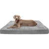image:imageFurhaven Cooling Gel Dog Bed for Large Dogs w Removable Washable Cover For Dogs Up to 125 lbs  Ultra Plush Faux Fur amp Suede Mattress  Gray Jumbo PlusXXLUltra Plush Curly Faux Fur Gray